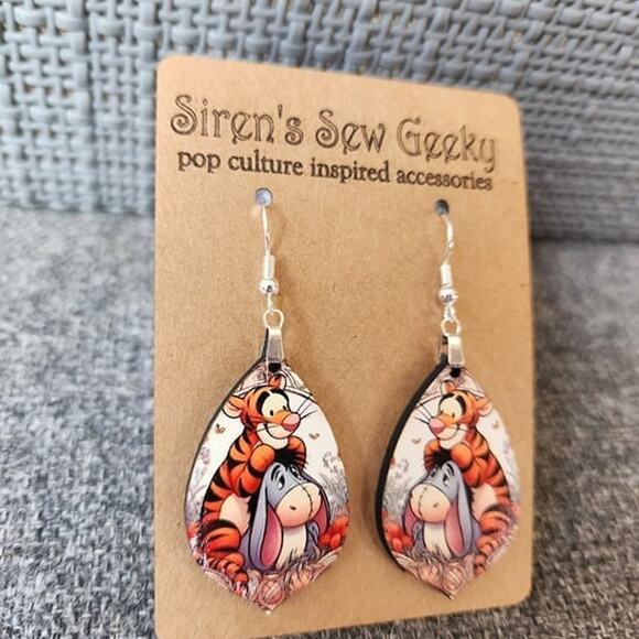 Tigger and Eeyore Winnie the Pooh Disney Earrings - Picture 3 of 3